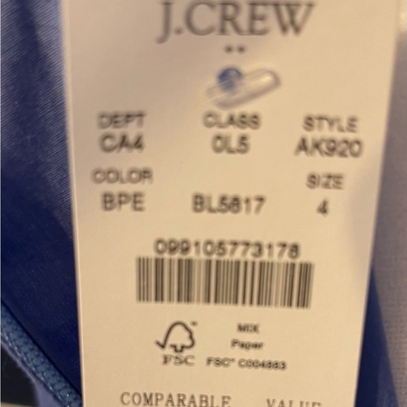 NWT  Lovely Periwinkle J Crew V Neck Wrap Dress in size 4 - Picture 5 of 6